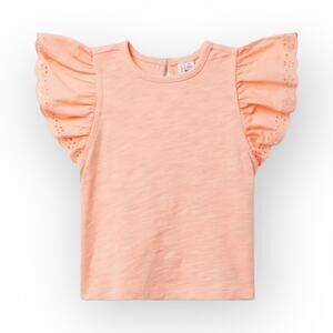 Janie and Jack NWT Apricot Flutter Sleeve Top. Size 8